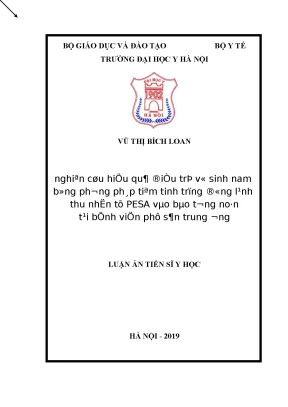 Luận án tiến sĩ nghiên cứu hiệu quả điều trị vô sinh nam bằng phương pháp tiêm tinh trùng đông lạnh thu nhận từ pesa vào bào tương noãn tại bệnh viện phụ sản trung ương