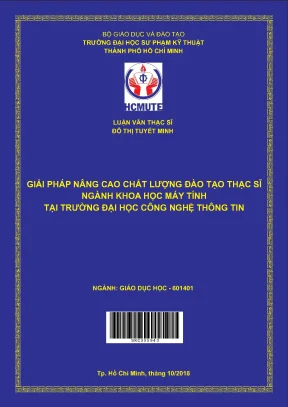 Luận văn thạc sĩ hcmute giải pháp nâng cao chất lượng đào tạo thạc sĩ ngành khoa học máy tính tại trường đại học công nghệ thông tin