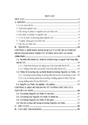 Luận văn thạc sĩ tư tưởng nguyễn an ninh về văn hóa chính trị tôn giáo