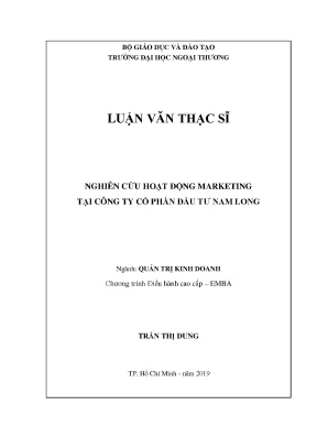 Luận văn thạc sĩ nghiên cứu hoạt động marketing tại công ty cpđt nam long
