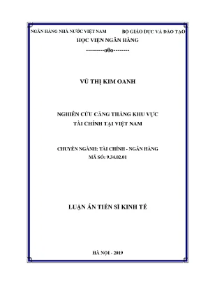 Luận án tiến sĩ nghiên cứu căng thẳng khu vực tài chính tại việt nam