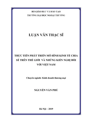 Luận văn thạc sĩ thực tiễn phát triển mô hình kinh tế chia sẻ trên thế giới và những kiến nghị đối với việt nam