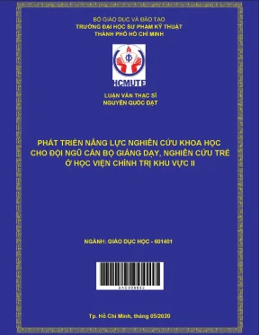 Luận văn thạc sĩ hcmute phát triển năng lực nghiên cứu khoa học cho đội ngũ cán bộ giảng dạy nghiên cứu trẻ ở học viện chính trị khu vực ii