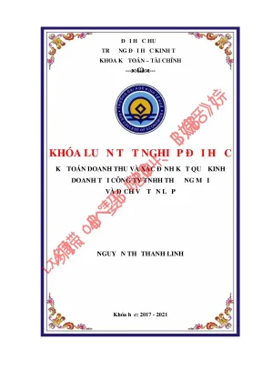Luận văn tốt nghiệp kế toán doanh thu và xác định kết quả kinh doanh tại công ty tnhh thương mại và dịch vụ tấn lập