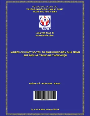 Luận văn thạc sĩ hcmute nghiên cứu một số yếu tố ảnh hưởng đến quá trình sụp đổ điện áp trong hệ thống điện