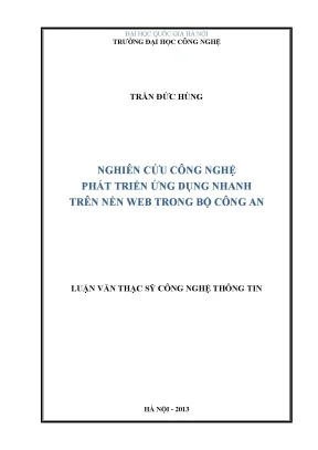 Luận văn thạc sĩ nghiên cứu công nghệ phát triển ứng dụng nhanh trên nền web trong bộ công an