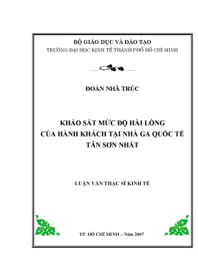 Luận văn thạc sĩ khảo sát mức độ hài lòng của hành khách tại nhà ga quốc tế tân sơn nhất