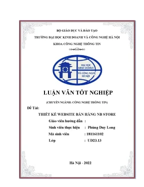 Tiểu luận luận văn tốt nghiệp chuyên ngành công nghệ thông tin đề tài thiết kế website bán hàng nb store