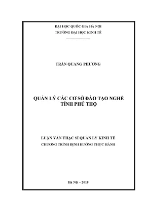 Luận văn thạc sĩ quản lý các cơ sở đào tạo nghề tỉnh phú thọ