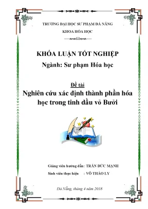 Luận văn tốt nghiệp nghiên cứu xác định thành phần hóa học trong tinh dầu vỏ bưởi