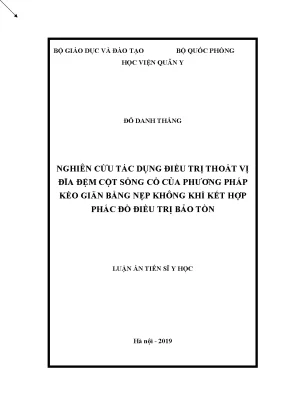 Luận án tiến sĩ nghiên cứu tác dụng điều trị thoát vị đĩa đệm cột sống cổ của phương pháp kéo giãn bằng nẹp không khí kết hợp phác đồ điều trị bảo tồn