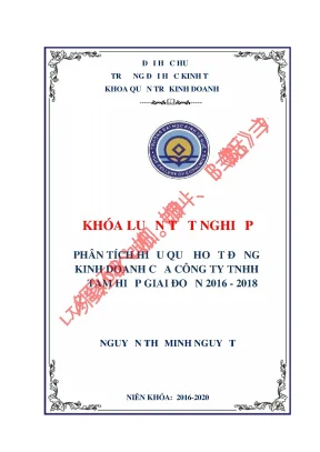Luận văn tốt nghiệp phân tích hiệu quả hoạt động kinh doanh của công ty tnhh tam hiêp giai đoạn 2016 2018