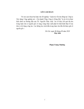 Luận văn thạc sĩ quản trị vốn lưu động tại công ty xây dựng công nghiệp mỏ chi nhánh tổng công ty đông bắc