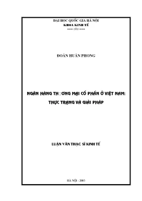 Luận văn thạc sĩ ngân hàng thương mại cổ phần ở việt nam thực trạng và giải pháp