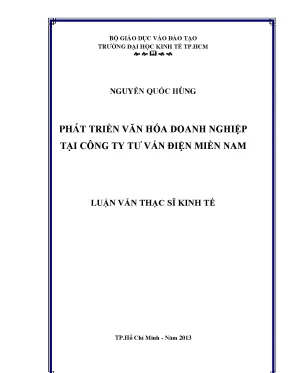 Luận văn thạc sĩ phát triển văn hóa doanh nghiệp tại công ty tư vấn điện miền nam luận văn thạc sĩ