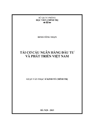 Luận văn thạc sĩ tái cơ cấu ngân hàng đầu tư và phát triển việt nam