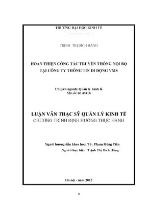 Luận văn thạc sĩ hoàn thiện công tác truyền thông nội bộ tại công ty thông tin di động vms