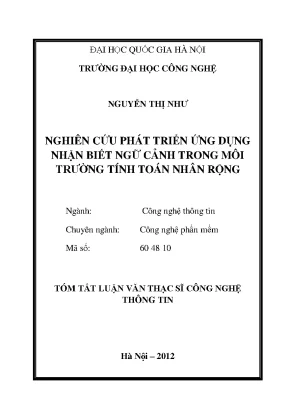 Luận văn thạc sĩ nghiên cứu phát triển ứng dụng nhận biết ngữ cảnh trong môi trường tính toán nhân rộng