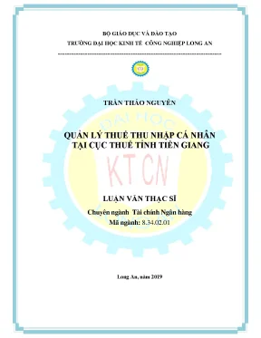Luận văn thạc sĩ quản lý thuế thu nhập cá nhân tại cục thuế tỉnh tiền giang