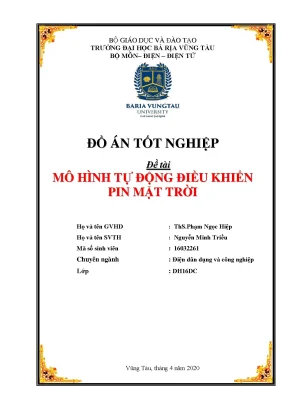 Luận văn tốt nghiệp mô hình tự động điều khiển pin mặt trời