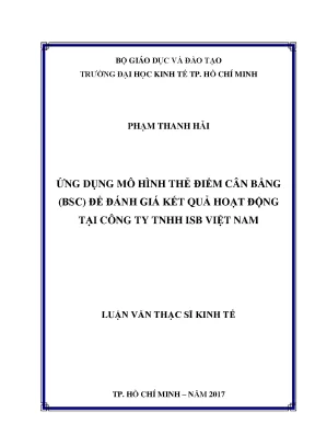 Luận văn thạc sĩ ứng dụng mô hình thẻ điểm cân bằng bsc để đánh giá kết quả hoạt động tại công ty tnhh isb việt nam