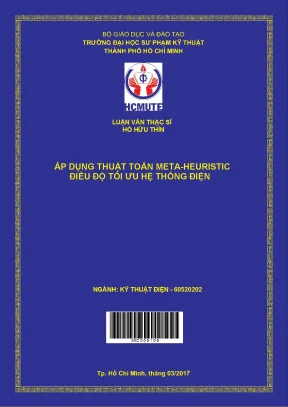 Luận văn thạc sĩ hcmute áp dụng thuật toán meta heuristic điều độ tối ưu hệ thống điện