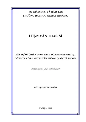 Luận văn thạc sĩ xây dựng chiến lược kinh doanh website tại công ty cổ phần truyền thông quốc tế incom
