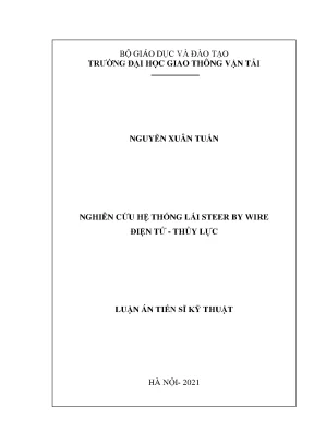 Luận án tiến sĩ nghiên cứu hệ thống lái steer by wire điện tử thủy lực