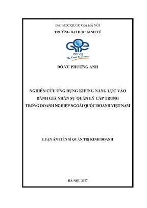 Luận án tiến sĩ nghiên cứu ứng dụng khung năng lực vào đánh giá nhân sự quản lý cấp trung trong doanh nghiệp ngoài quốc doanh việt nam