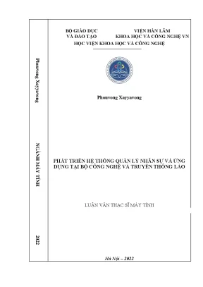 Luận văn thạc sĩ phát triển hệ thống quản lý nhân sự và ứng dụng tại bộ công nghệ và truyền thông lào