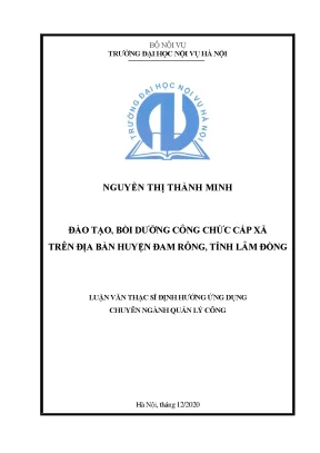 Luận văn thạc sĩ đào tạo bồi dưỡng công chức cấp xã trên địa bàn huyện đam rông tỉnh lâm đồng