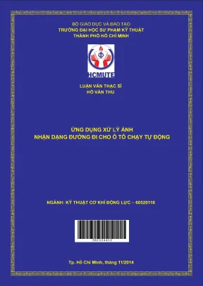 Luận văn thạc sĩ hcmute ứng dụng xử lý hình ảnh nhận dạng đường đi cho ôtô chạy tự động
