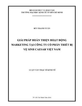 Luận văn thạc sĩ giải pháp hoàn thiện hoạt động marketing tại công ty cổ phần thiết bị vệ sinh caesar việt nam luận văn thạc sĩ