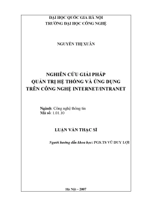 Luận văn thạc sĩ nghiên cứu giải pháp quản trị hệ thống và ứng dụng trên công nghệ internet intranet