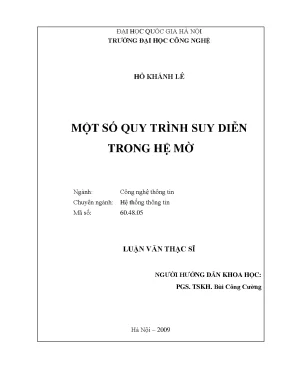 Luận văn thạc sĩ một số quy trình suy diễn trong hệ mờ