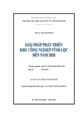 Luận văn thạc sĩ giải pháp phát triển khu công nghiệp vĩnh lộc đến năm 2020 luận văn thạc sĩ