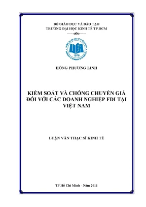 Luận văn thạc sĩ kiểm soát và chống chuyển giá đối với các doanh nghiệp fdi tại việt nam