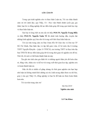 Luận án quản lý nhà nước về giáo dục trung học phổ thông tư thục trên địa bàn thành phố hồ chí minh