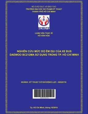 Luận văn thạc sĩ hcmute nghiên cứu mức độ êm dịu của xe bus daewoo bc212ma sử dụng trong tp hồ chí minh