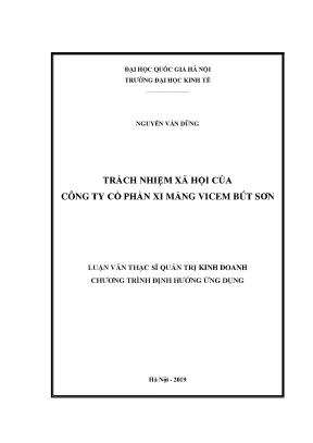 Luận văn thạc sĩ trách nhiệm xã hội của công ty cổ phần xi măng vicem bút sơn