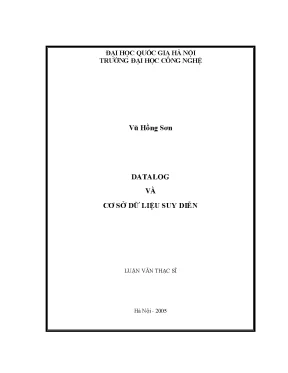 Luận văn thạc sĩ datalog và cơ sở dữ liệu suy diễn