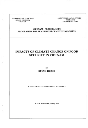Luận văn thạc sĩ impacts of climate change on food security in vietnam