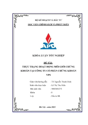 Luận văn tốt nghiệp thực trạng hoạt động môi giới chứng khoán tại công ty cổ phần chứng khoán vps
