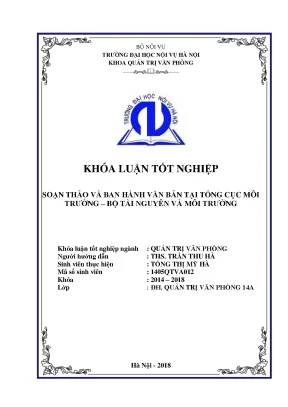 Luận văn tốt nghiệp soạn thảo và ban hành văn bản tại tổng cục môi trường bộ tài nguyên và môi trường