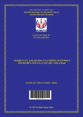 Luận văn thạc sĩ hcmute nghiên cứu ảnh hưởng của thông số ép phun tới độ bền uốn của vật liệu nhựa pa66