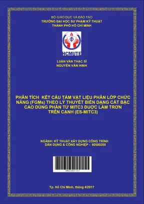 Luận văn thạc sĩ hcmute phân tích kết cấu tấm vật liệu phân lớp chức năng fgms theo lý thuyết biến dạng cắt bậc cao dùng phần tử mitc3 được làm trơn trên cạnh es mitc3