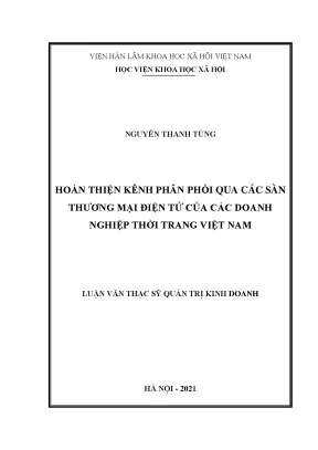 Luận văn thạc sĩ hoàn thiện kênh phân phối qua các sàn thương mại điện tử của các doanh nghiệp thời trang việt nam