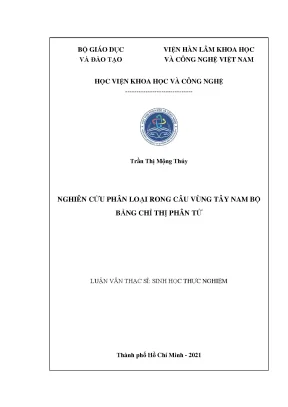 Luận văn thạc sĩ nghiên cứu phân loại rong câu vùng tây nam bộ bằng chỉ thị phân tử