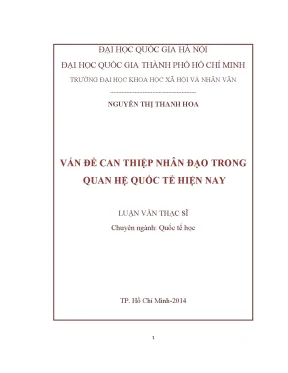 Luận văn thạc sĩ vấn đề can thiệp nhân đạo trong quan hệ quốc tế hiện nay