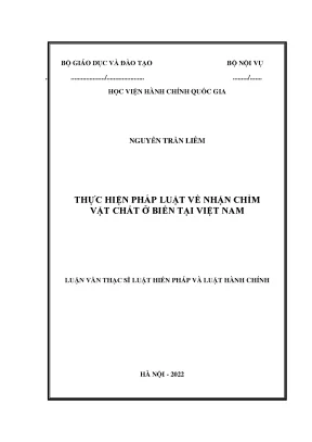 Luận văn thạc sĩ thực hiện pháp luật về nhận chìm vật chất ở biển tại việt nam